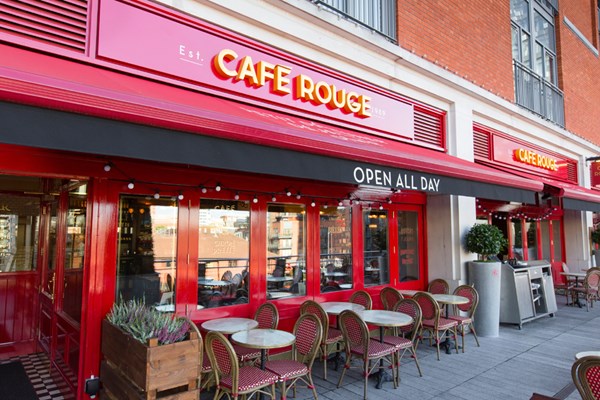 Three Course Meal and Sparkling Wine for Two at Café Rouge, Birmingham Mailbox Three Course Meal and Sparkling Wine for Two at Café Rouge, Birmingham Mailbox