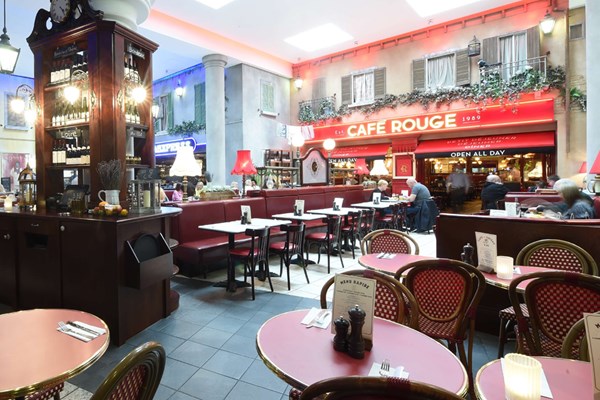 Three Course Meal and Sparkling Wine for Two at Café Rouge, Trafford Centre Three Course Meal and Sparkling Wine for Two at Café Rouge, Trafford Centre