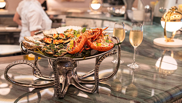 Champagne and Shellfish Platter for Two at The River Restaurant by Gordon Ramsay at The Savoy Hotel