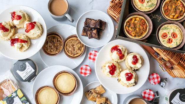 Luxury Vegan Sweet and Savoury Afternoon Tea Hamper Delivery for Four with Positive Bakes