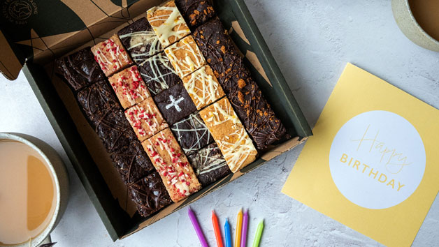 Birthday Brownie Gift Box Delivery with Positive Bakes