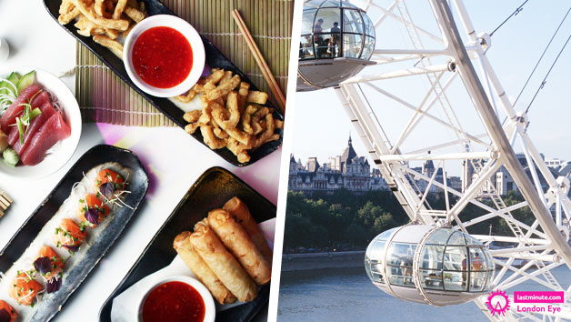 London Eye Tickets with Unlimited Asian Tapas and Sushi plus Bottomless Drinks at Inamo for Two