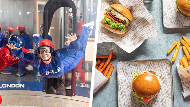 iFLY Indoor Skydiving at the O2 for Two with Burger Experience at Gordon Ramsay Street Burger