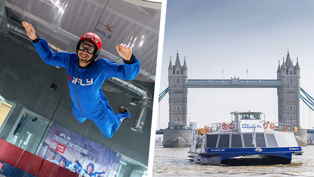 iFLY Indoor Skydiving at the O2 for Two with River Thames Hop On Hop Off Sightseeing Cruise