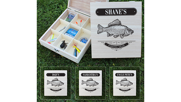 Fishing Gear Wooden Box with Personalisation Fishing Gear Wooden Box with Personalisation