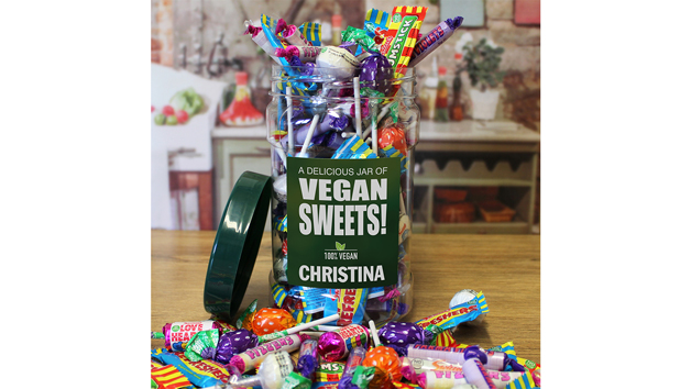 Personalised Vegan Sweet Jar Personalised Vegan Sweet Jar