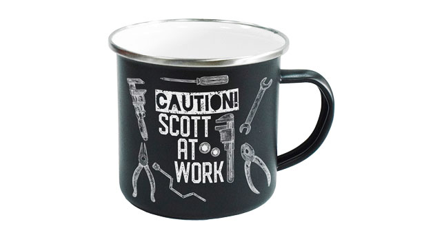 Personalised Work Enamel Mug Personalised Work Enamel Mug