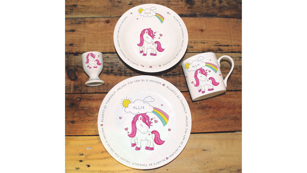 Personalised Unicorn Breakfast Set Personalised Unicorn Breakfast Set