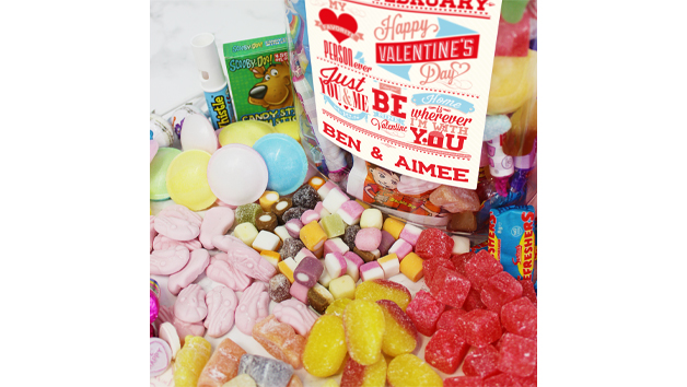Personalised Be My Valentine Large Retro Sweet Jar Personalised Be My Valentine Large Retro Sweet Jar