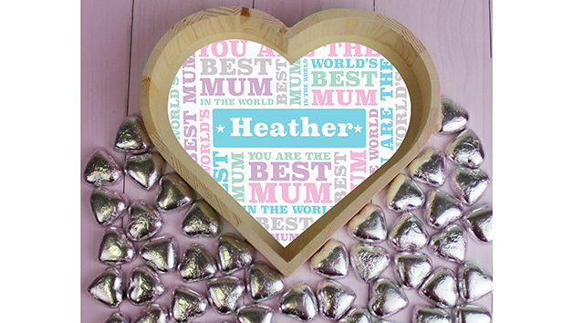 Best Mum Large Tray with Chocolate Hearts Best Mum Large Tray with Chocolate Hearts