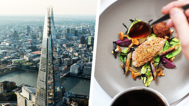 The View from The Shard with a Glass of Champagne and Three Course MICHELIN Dining and Bubbles for Two
