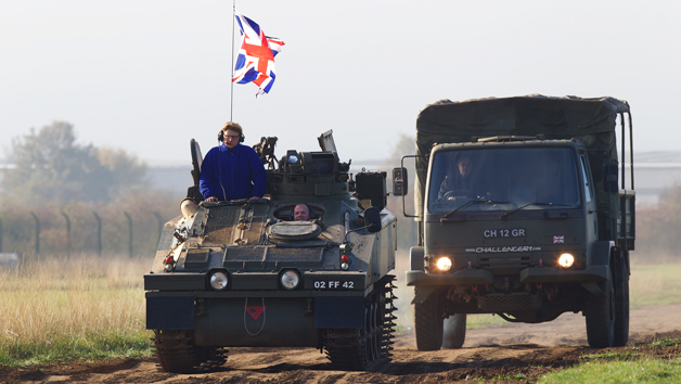 Military Driving Experience in an Alvis Spartan and Volvo BV202 for One Adult and One Child