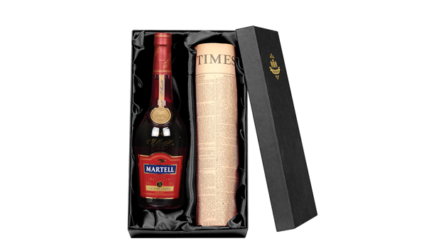 Brandy Martell VSOP Cognac and Newspaper Brandy Martell VSOP Cognac and Newspaper