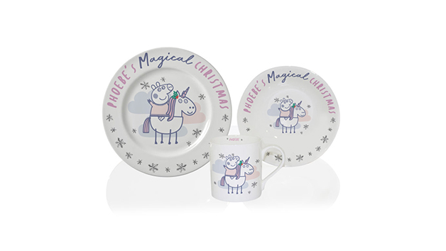 Christmas Personalised Peppa Pig Breakfast Set Christmas Personalised Peppa Pig Breakfast Set
