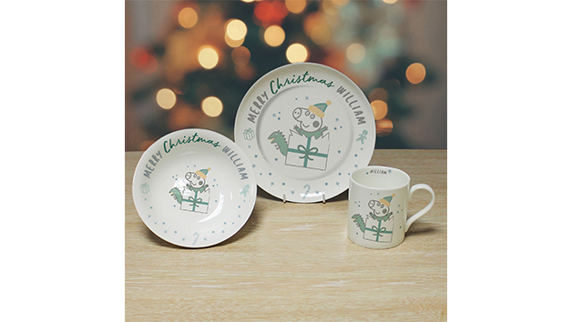Christmas Personalised Peppa Pig George Pig Breakfast Set Christmas Personalised Peppa Pig George Pig Breakfast Set