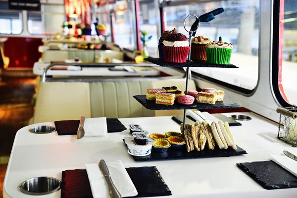 Sparkling Afternoon Tea Edinburgh Bus Tour with Red Bus Bistro for Two