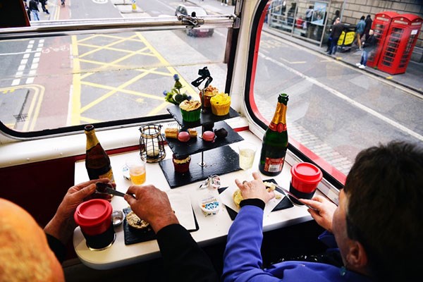 Sparkling Afternoon Tea Glasgow Bus Tour with Red Bus Bistro for Two
