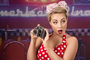 50s Pin Up Makeover and Photoshoot for One picture