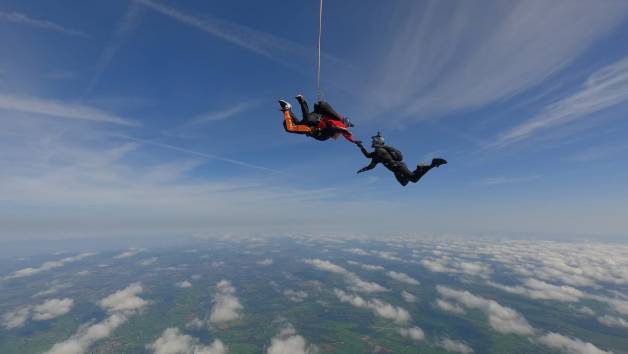 15,000ft Skydive with Instructor and Handcam Photos with Skydive South West for One picture