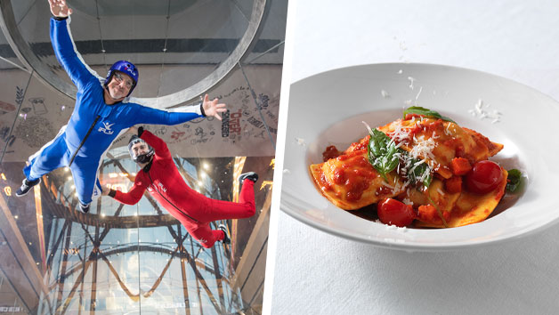 Buy iFLY Indoor Skydiving Experience and Three Course Meal with Wine at Prezzo for Two Buy iFLY Indoor Skydiving Experience and Three Course Meal with Wine at Prezzo for Two