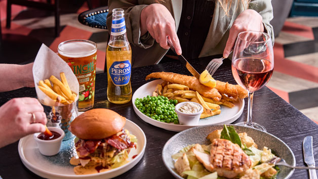 Two Course Meal with Beer for Two at a British Pub or Bar Image 1
