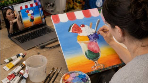 Painting Class Online with Brush Party picture