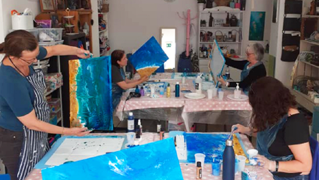 Acrylic Paint Pour and Powertex Masterclass with Craft My Day for Two Image 2