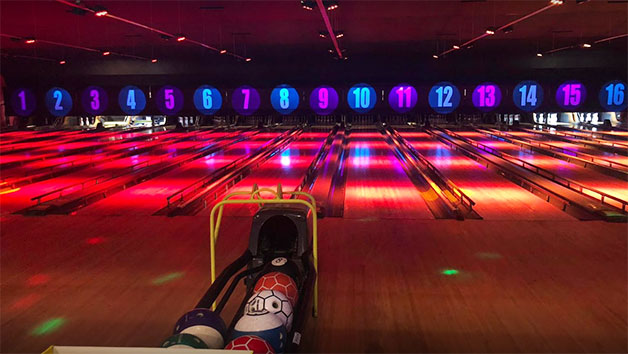 Two Games of Bowling at Disco Bowl with Food for Two Adults and Two Children Image 1