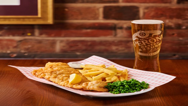 Fish and Chips Feast with a Drink at a British Pub or Bar for Two Image 3