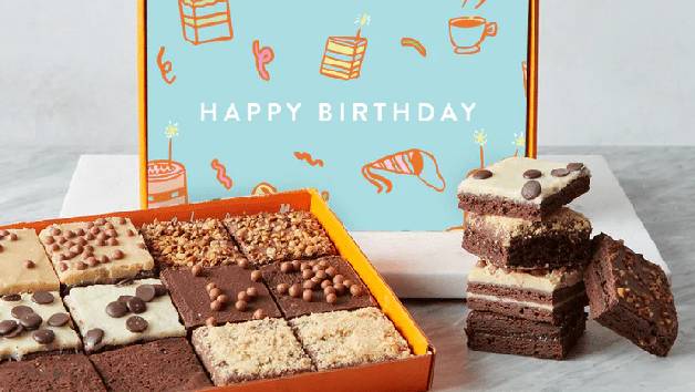Cutter & Squidge 24 Piece Birthday Brownies and Prosecco Bundle picture
