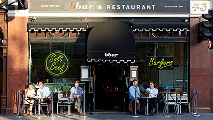 Pre-Theatre Two-Course Meal for Two at Bbar, London