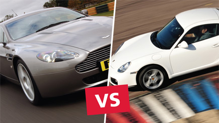  Aston Martin versus Porsche Driving at Thruxton