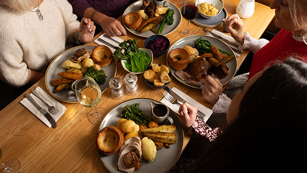 Sunday Roast with a Glass of Wine at a British Pub or Bar for Two Image 2