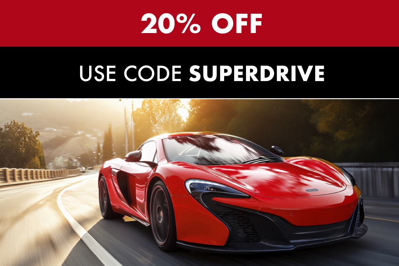 20% off when you spend £80 or more on driving experiences use code SUPERDRIVE