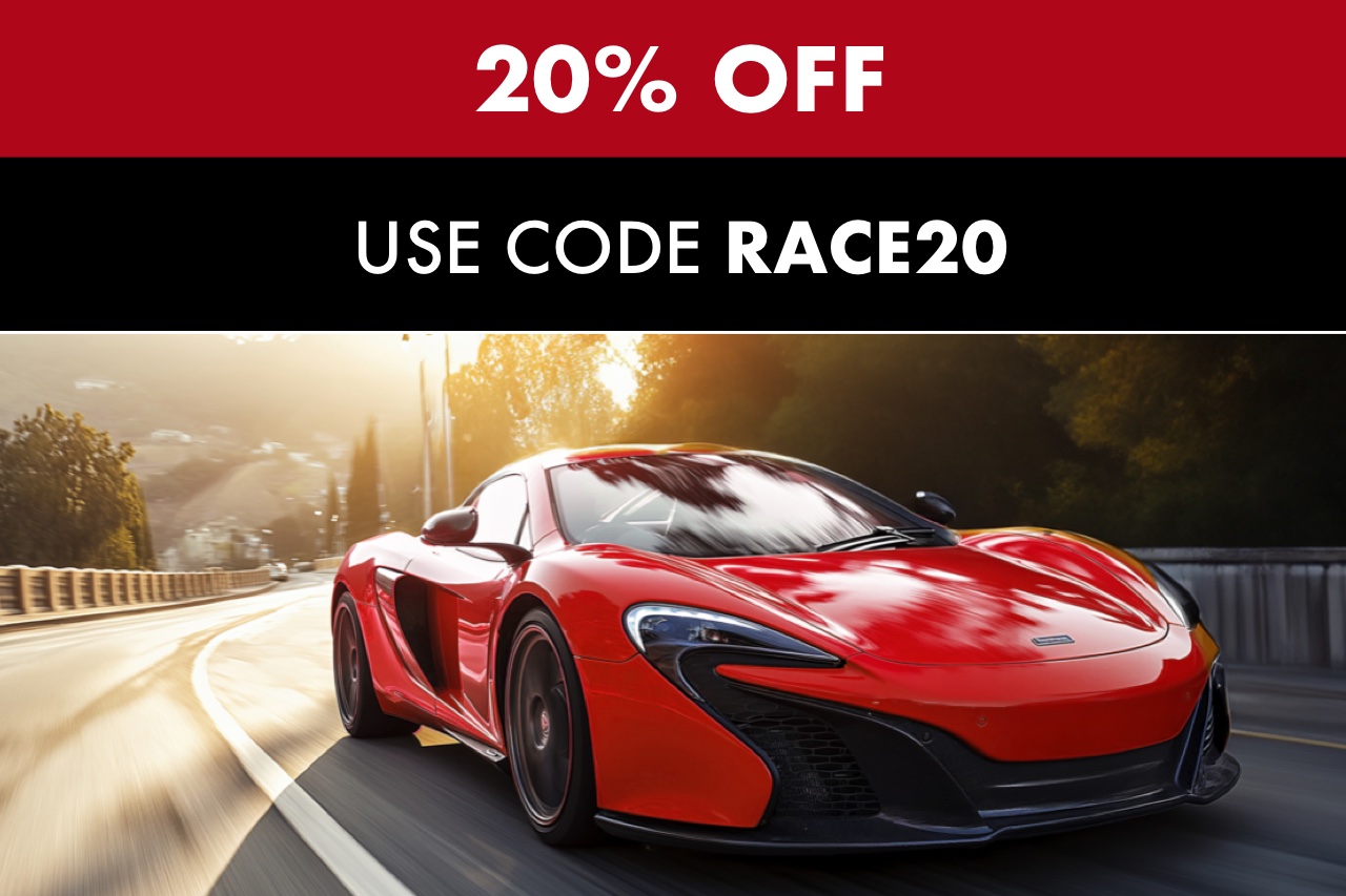 20% off when you spend £80 or more on driving experiences use code RACE20