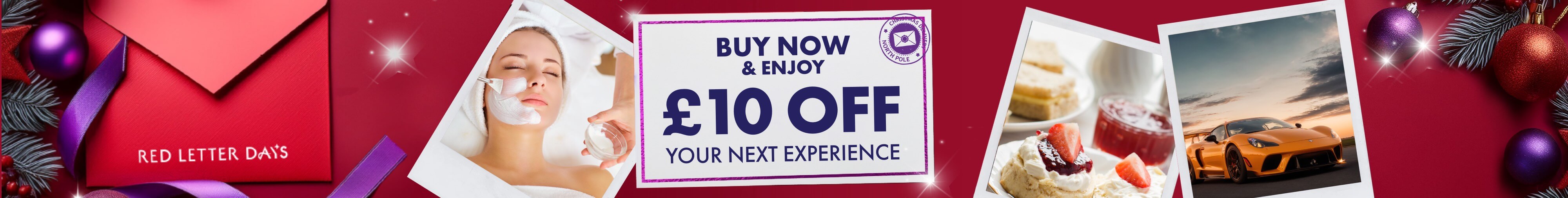 Enjoy £10 off your next experience