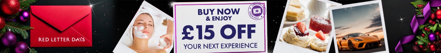 Enjoy £15 off your next experience