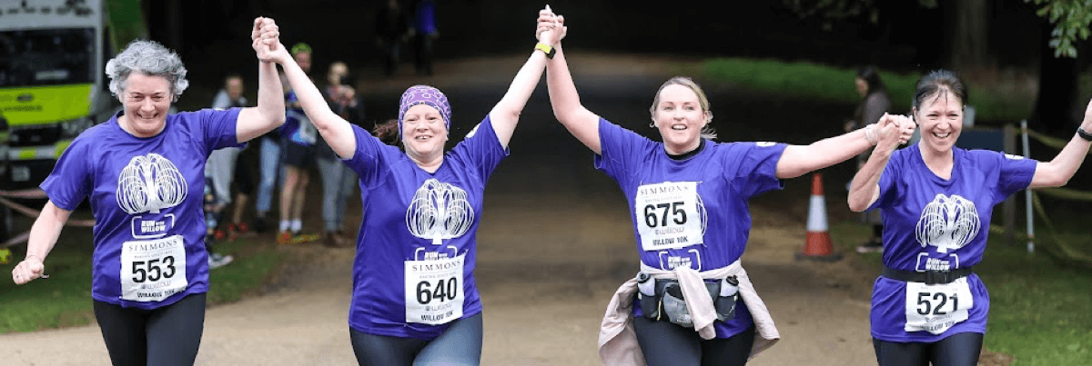 Group of women winning a race